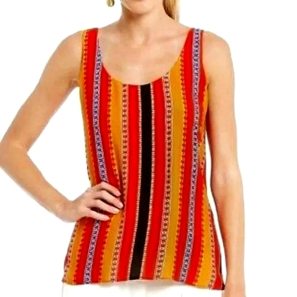 GIANNI BINI Jordan Tie Back Striped Vibrant Color Tank Top - Picture 2 of 13
